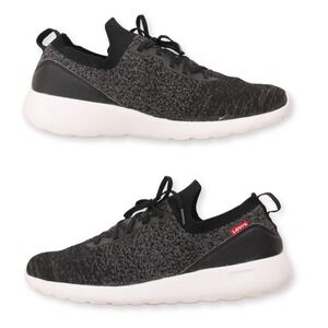 Levi's‎ Kids Knit Sneakers Black White Lace Up Athletic Shoes Size 13